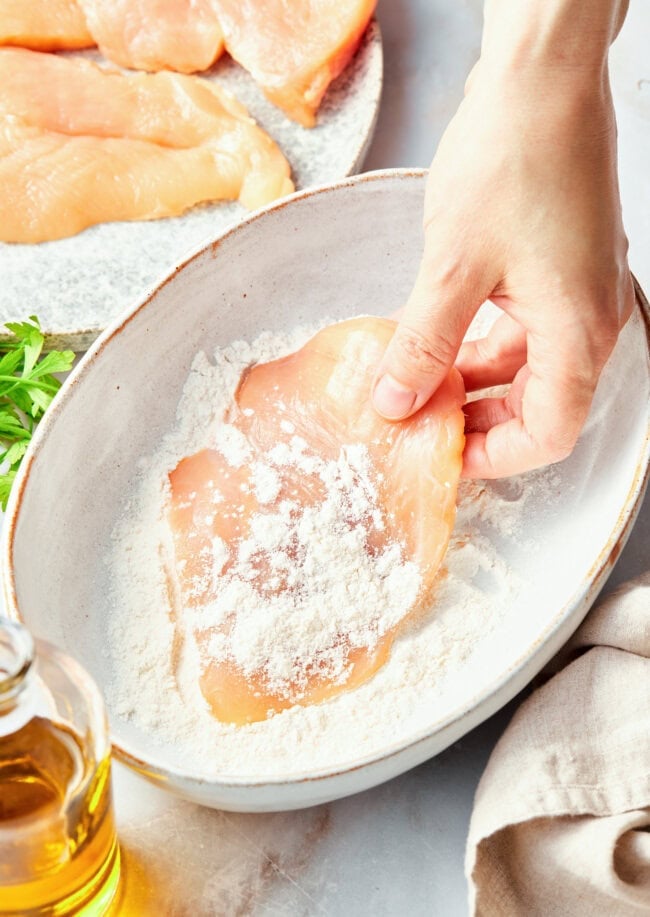 breading chicken for chicken cacciatore recipe