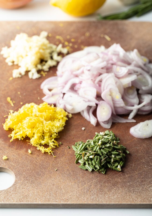herbs and lemon zest