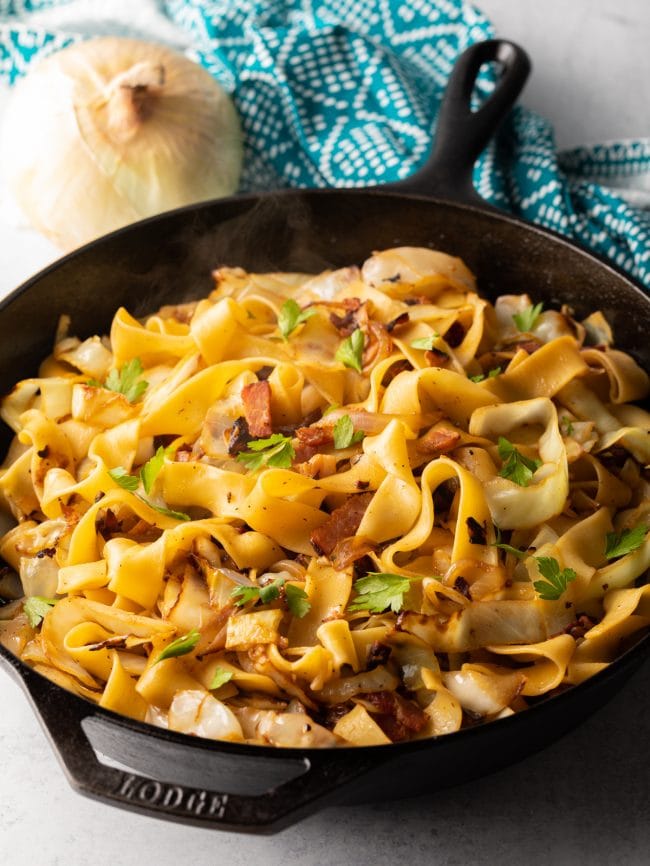 Hungarian Cabbage and Noodles with Bacon! 