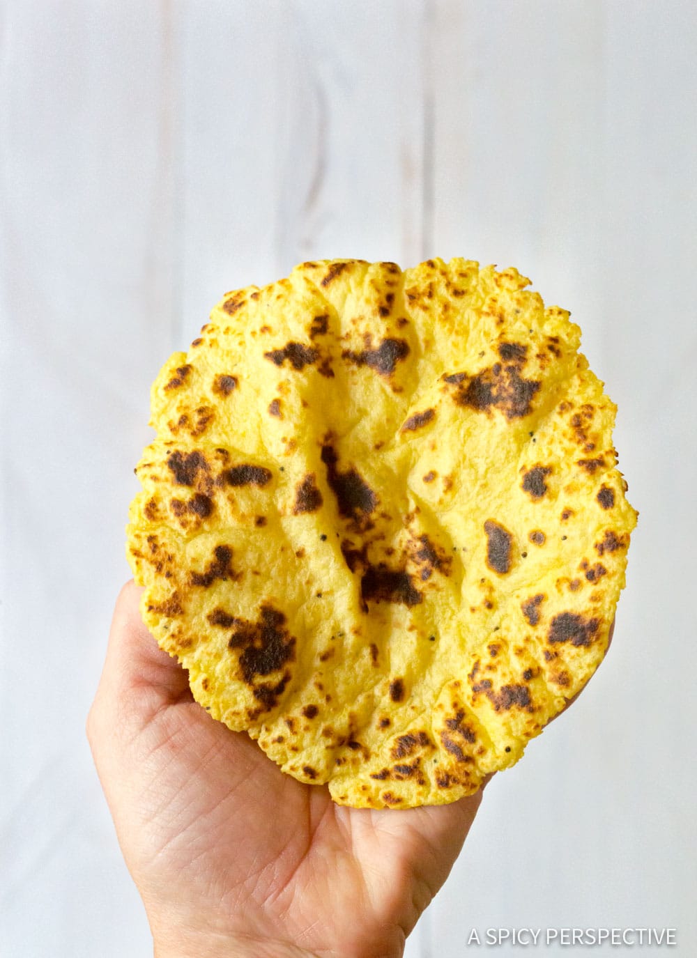 Plantain Tortillas held in hand