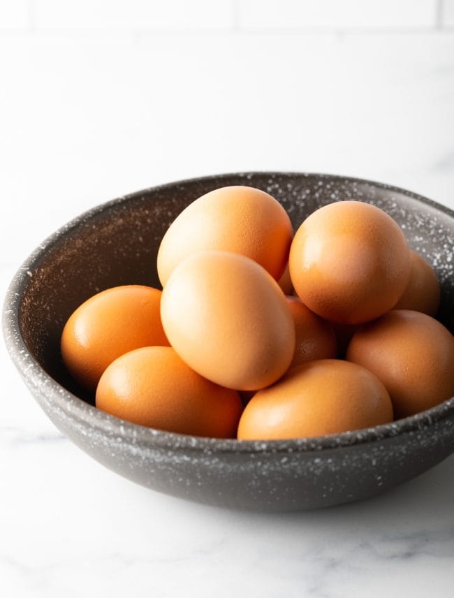 brown eggs in a bowl