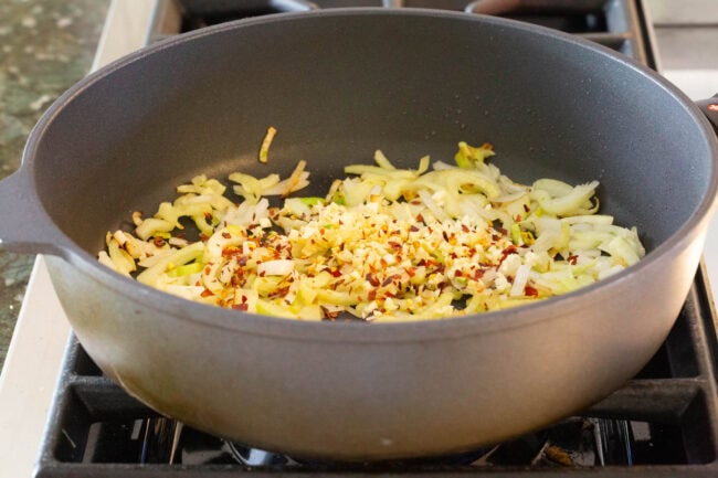 Making Skillet Shrimp Fra Diavolo Pasta Recipe (with Instant Pot instructions!)