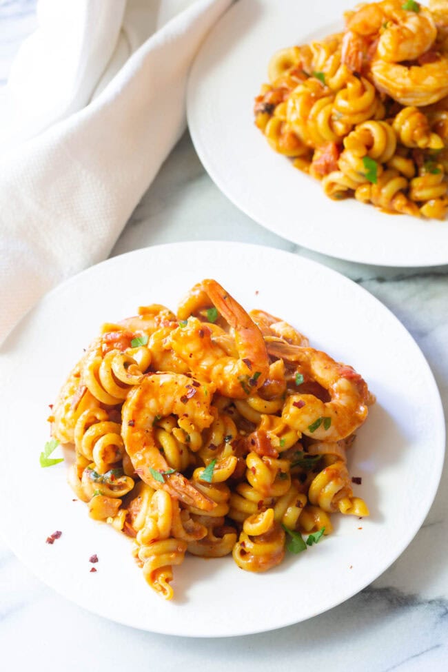 Bold Skillet Shrimp Fra Diavolo Pasta Recipe (with Instant Pot instructions!)