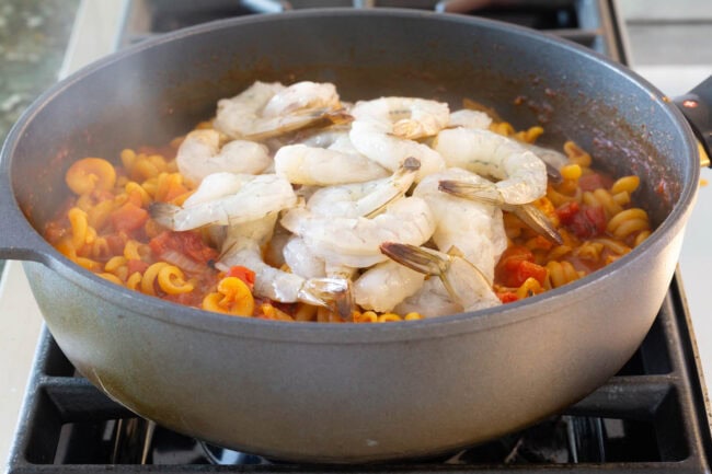 Making Skillet Shrimp Fra Diavolo Pasta (with Instant Pot instructions!)