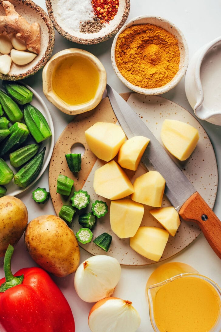 ingredients for slow cooker potato curry 