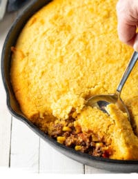 Best Easy Tamale Pie Recipe - Easy to Make and Gluten Free! #tamales #tamalepie #glutenfreedinner #glutenfreerecipe #aspicyperspective