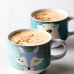 Two mugs of Vietnamese egg coffee.
